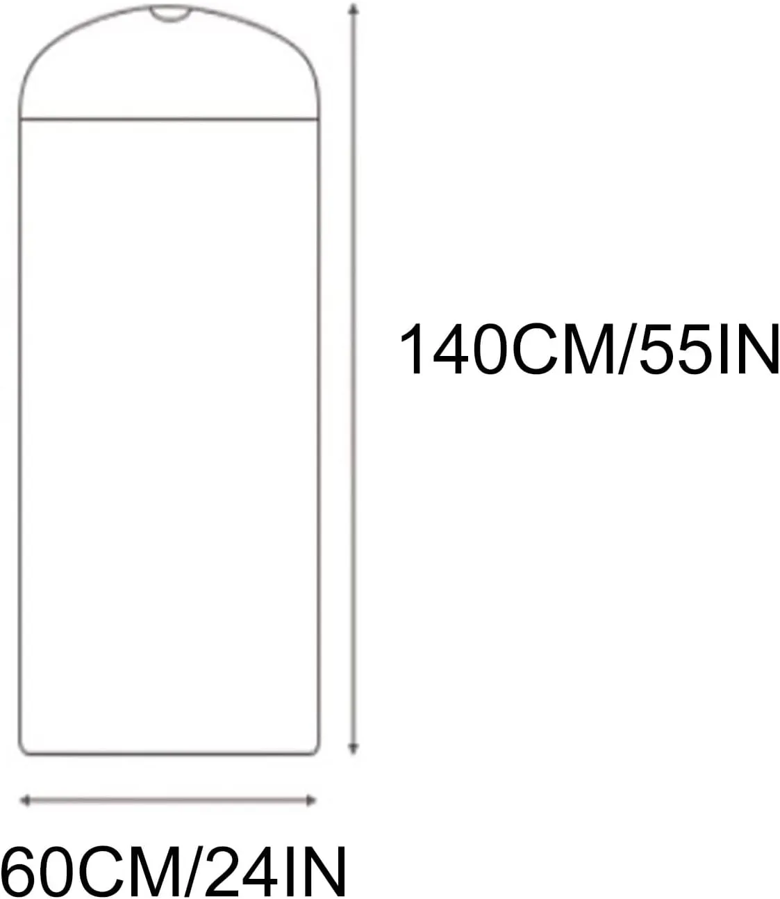 10 Pieces of Hanging Clothes Bag, Transparent Plastic Garment Bag, Bottom Opening, Suitable for Home, Clothing Store(60x140cm/24x55in)