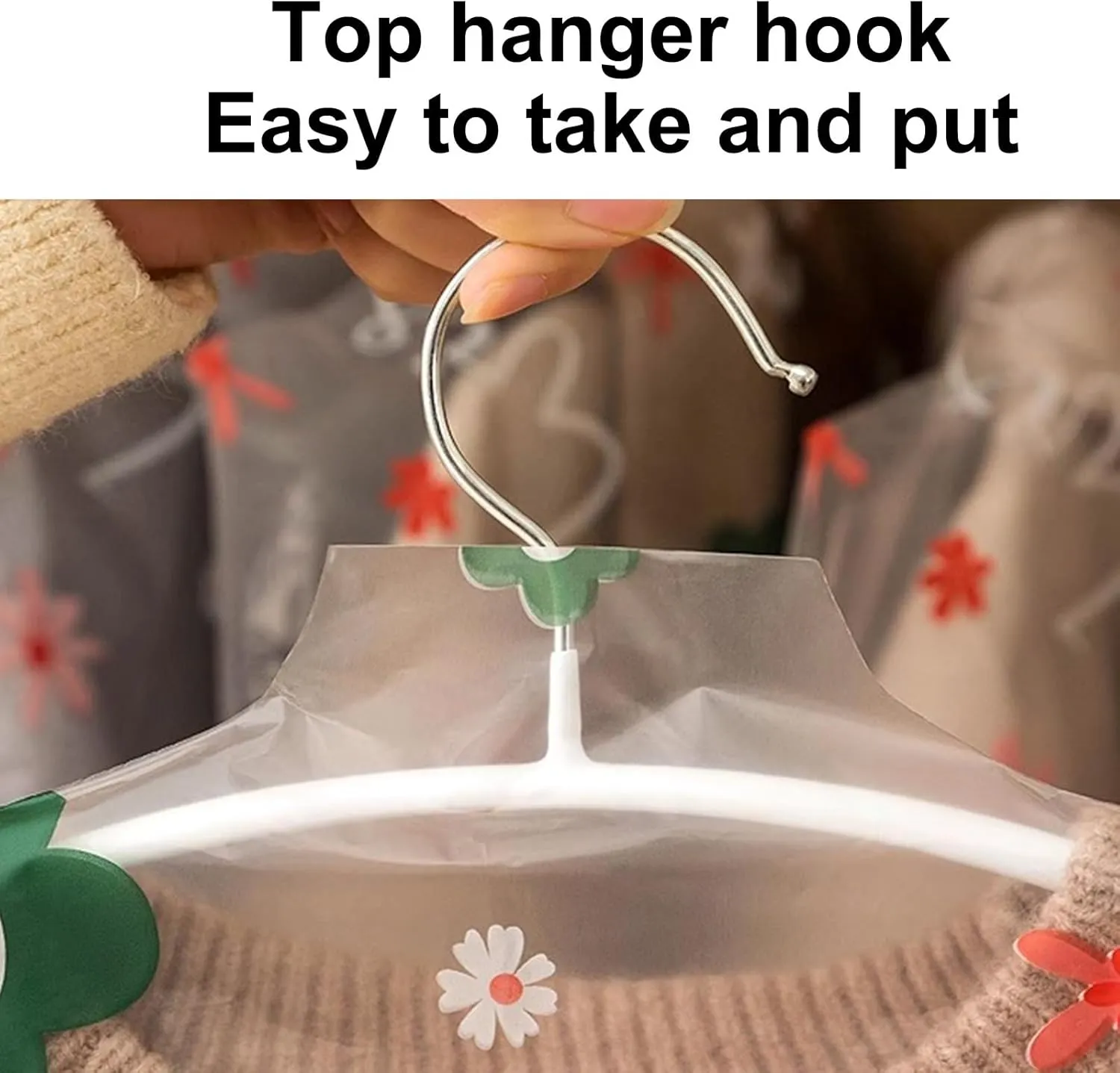 10 Pieces of Hanging Clothes Bag, Transparent Plastic Garment Bag, Bottom Opening, Suitable for Home, Clothing Store(60x80cm/24x31in)