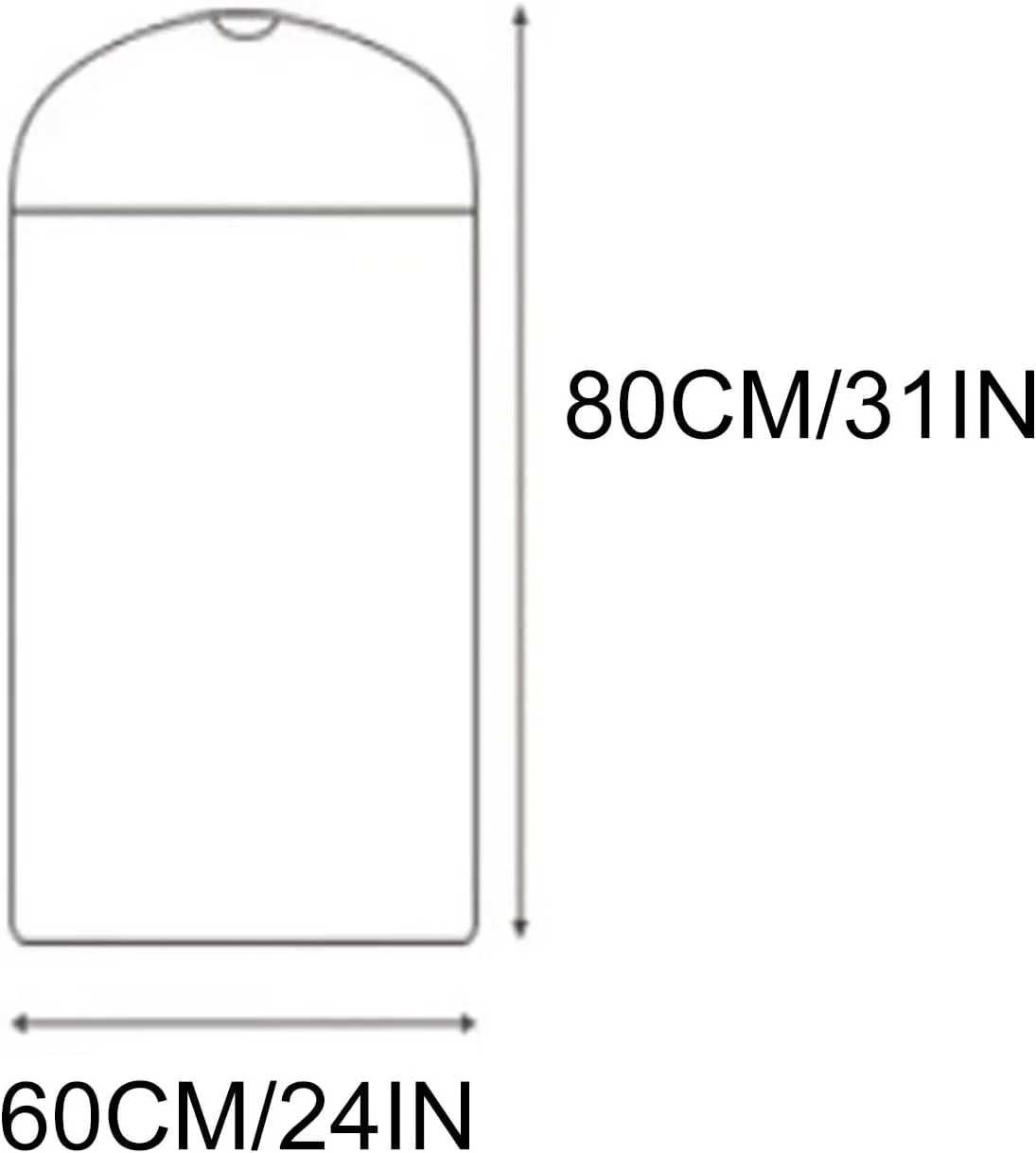 10 Pieces of Hanging Clothes Bag, Transparent Plastic Garment Bag, Bottom Opening, Suitable for Home, Clothing Store(60x80cm/24x31in)