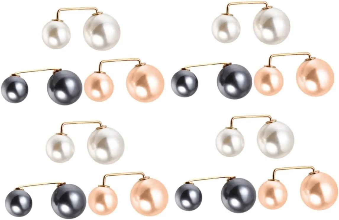 12Pcs Pearl Brooch Pin Faux Pearl Shawl Clips Dress Brooches for Women Safety Pins for Skirts Sweaters Elegant Waist Tightener Decor