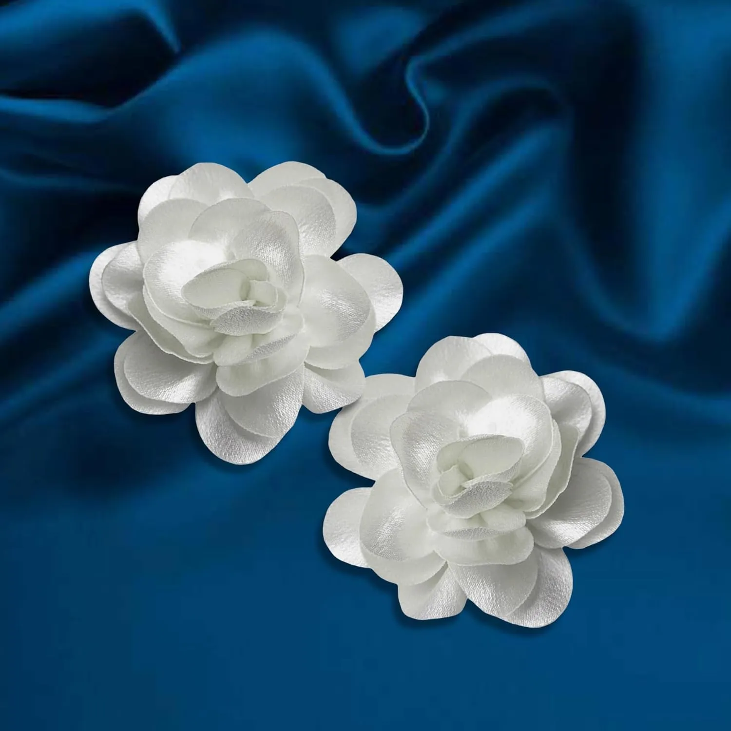 2Pack 6inch Extra Large Satin Brooches Lapel Pins Dainty Elegant Fabric Camellia Rose Flower Brooch Pin for Women Wedding Part Dance Clothes Accessories Jewelry