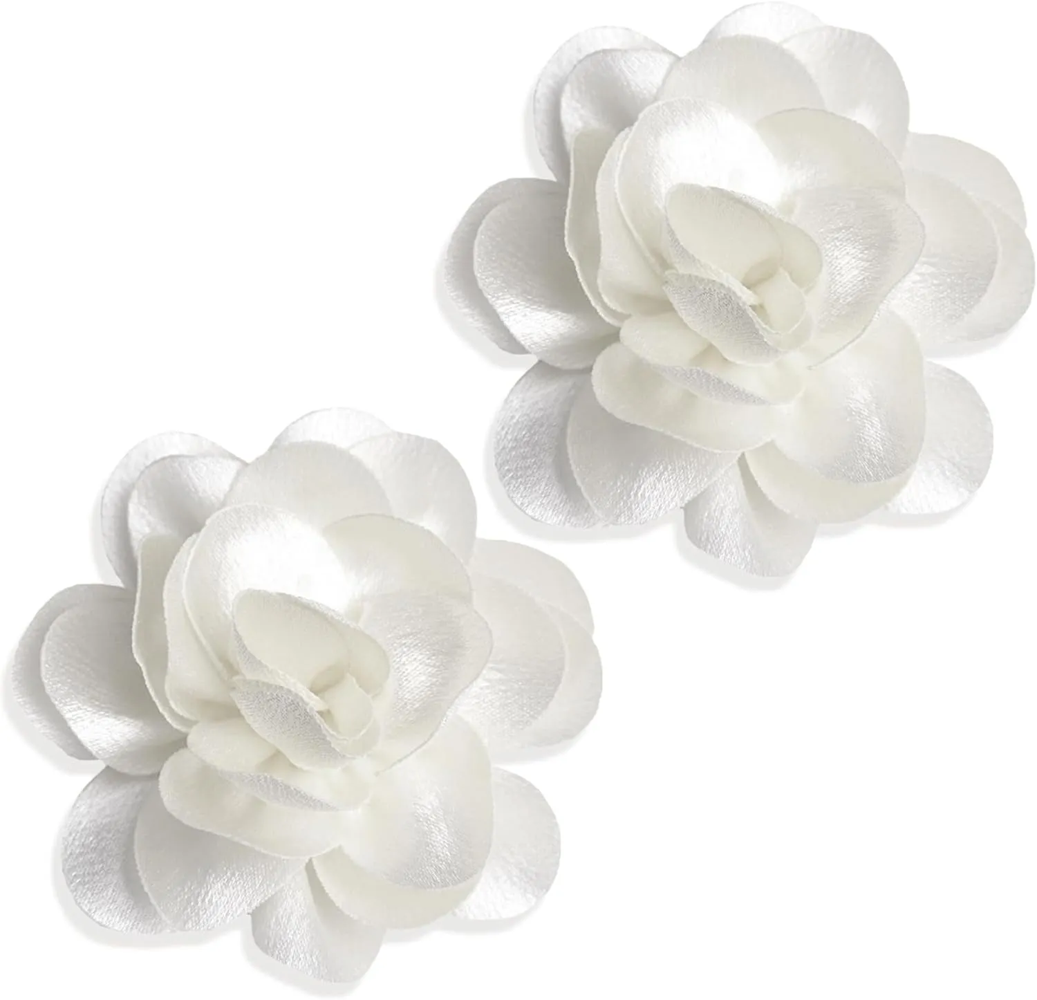 2Pack 6inch Extra Large Satin Brooches Lapel Pins Dainty Elegant Fabric Camellia Rose Flower Brooch Pin for Women Wedding Part Dance Clothes Accessories Jewelry