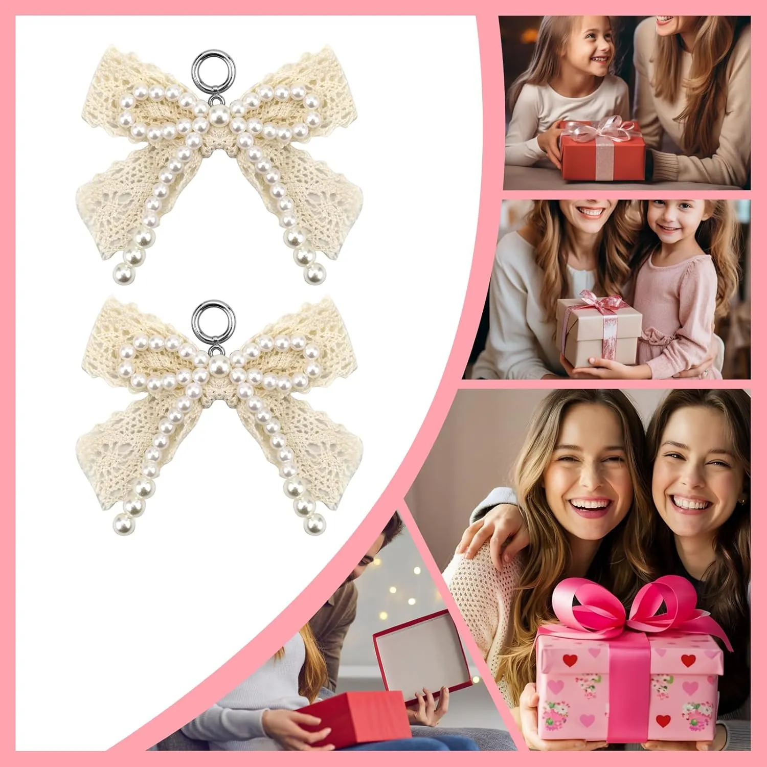 2Pcs Pearl Bow Shoe Charms for Sneakers Decoration Shoe Lace Charms Sneakers Elegant Pearl Buckle Dress Shoe Sneaker Accessories