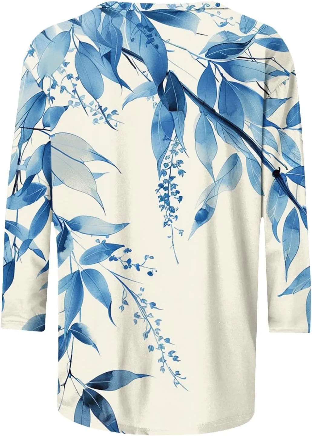 3/4 Sleeve Tops for Women Summer Butterfly Floral Paisley Print Tees Shirt Trendy Ladies Blouse Dressy Casual Clothing