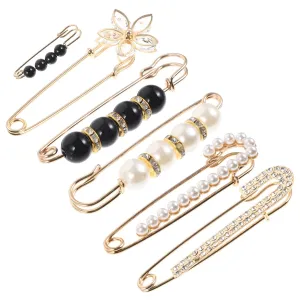 6Pcs Women Brooches and Pins Shawl Clips and Decorative Pins for Dresses Skirts and Pants Versatile Waistband Adjusters for Effortless Fit and Style