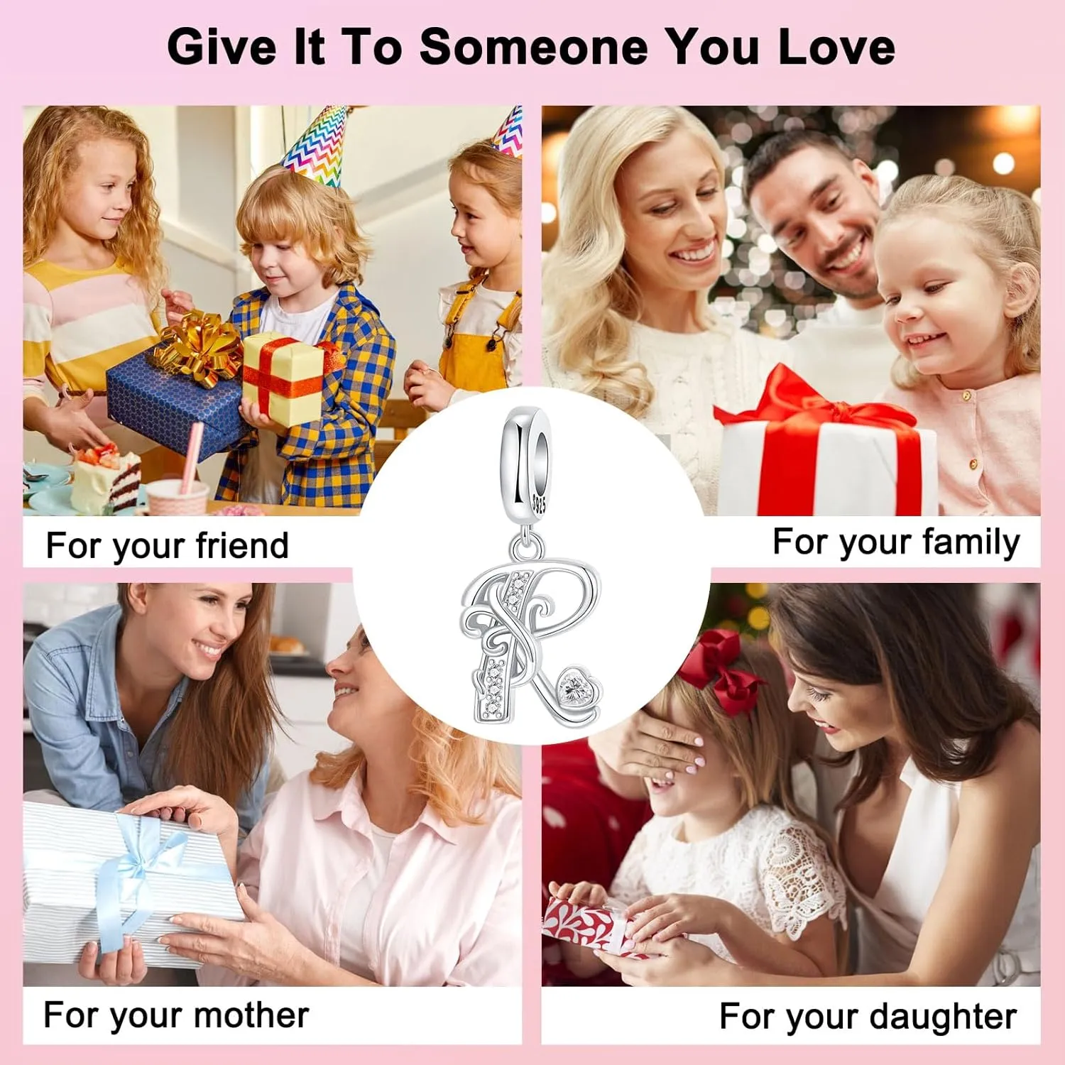 925 Sterling Silver Letter Charms Fit for Charms Bracelet and Necklace Alphabet Initial Dangle Charms Jewelry Gifts for Women