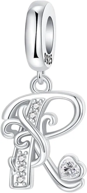 925 Sterling Silver Letter Charms Fit for Charms Bracelet and Necklace Alphabet Initial Dangle Charms Jewelry Gifts for Women
