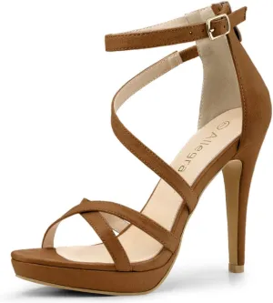 Allegra K Women's Strappy Platform Stiletto Heels Sandals