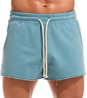 AMY COULEE Mens Workout Shorts 3 inch Cotton Gym Shorts Casual Terry Shorts with Pockets