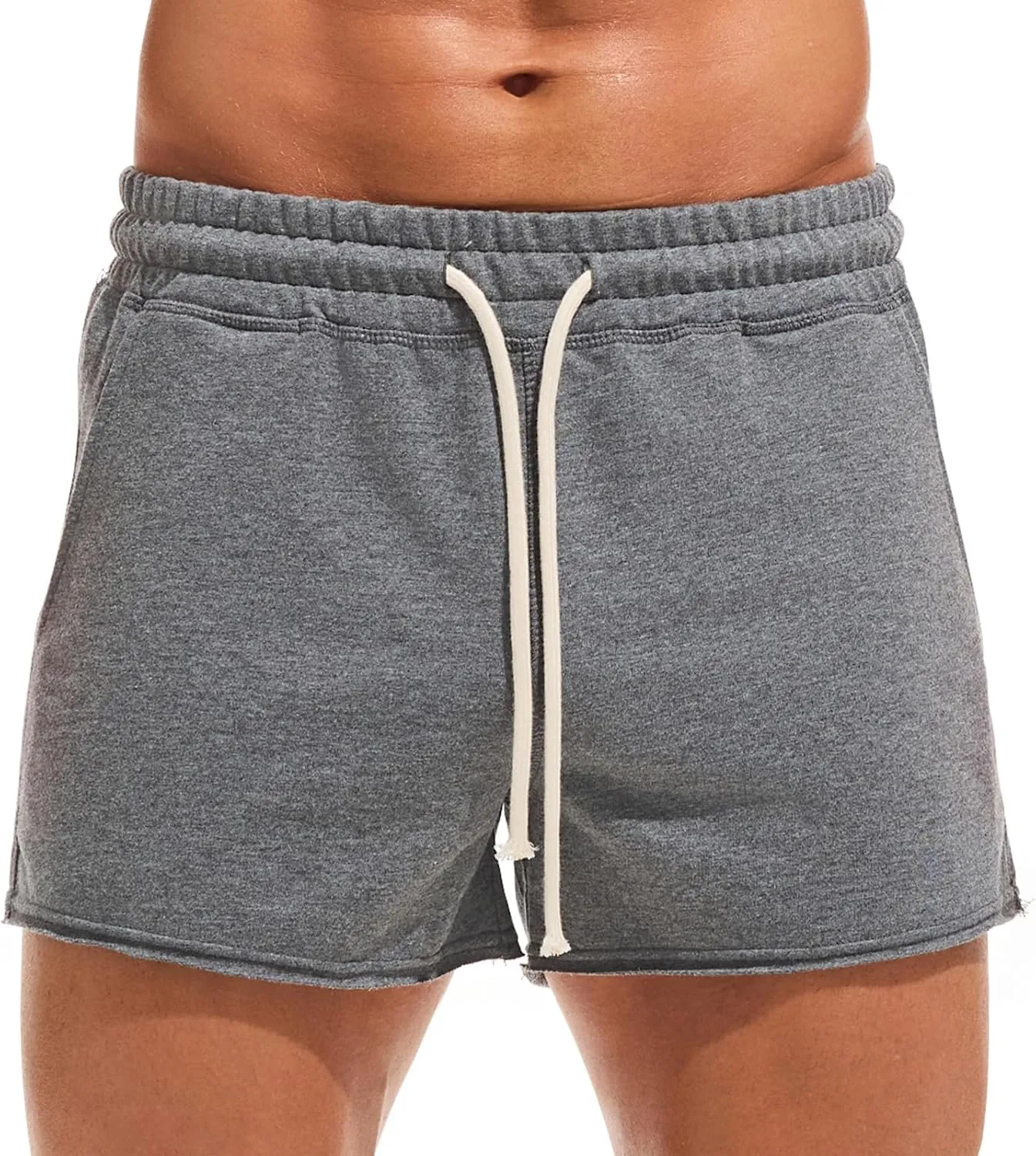AMY COULEE Mens Workout Shorts 3 inch Cotton Gym Shorts Casual Terry Shorts with Pockets