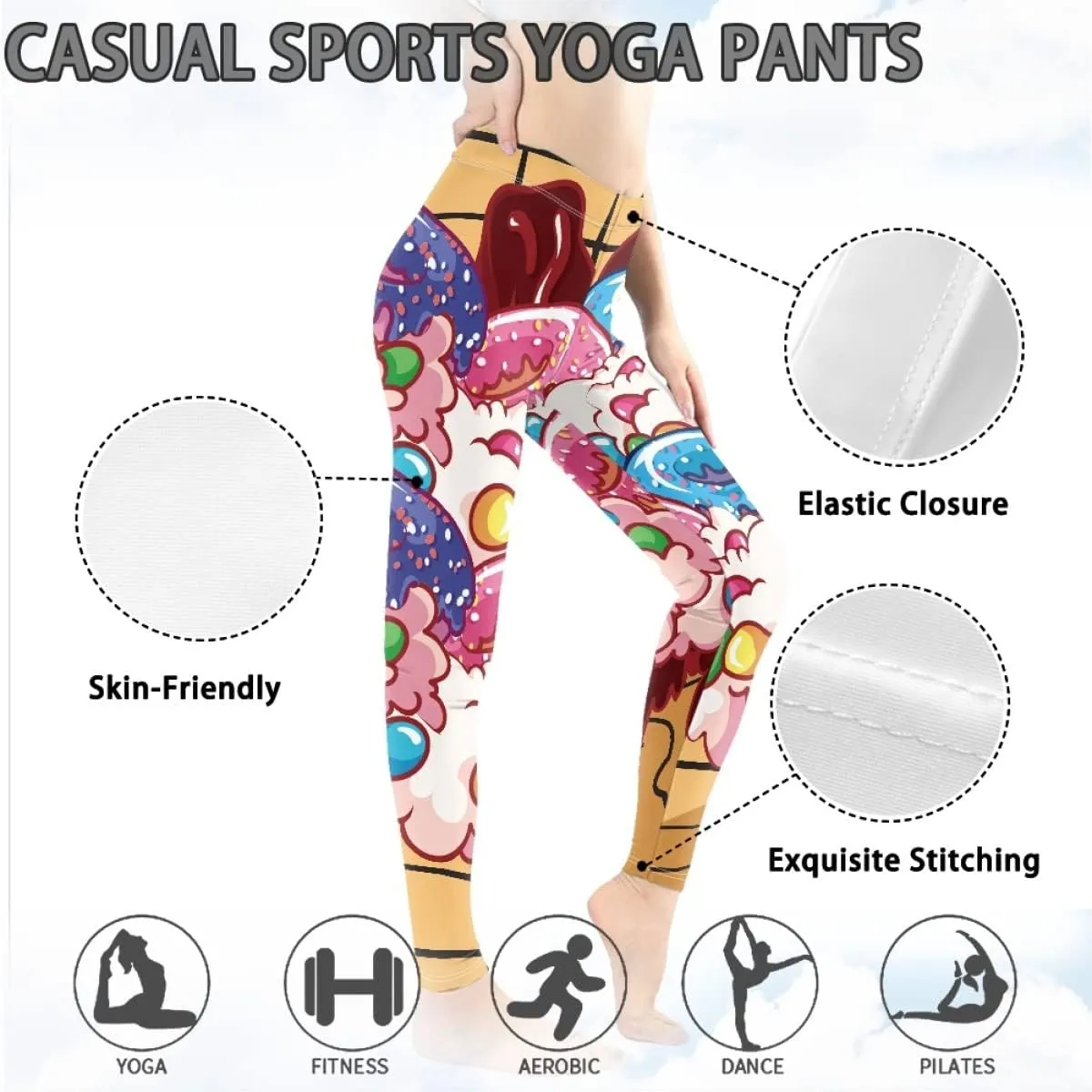 AmzPrint Womens Ladybird Leggings Tights High Waist Winter Female Yoga Pants Burgundy Women Daisy Floral Fitness Leggings