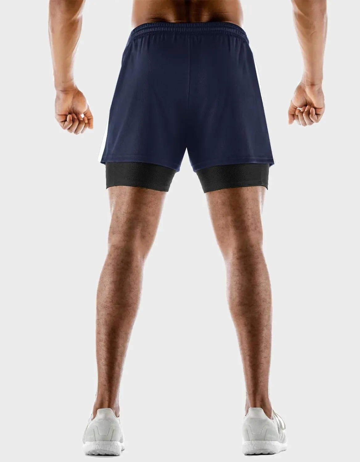 Aolesy Men's 2 in 1 Running Shorts Quick Dry Gym Shorts 5" Athletic Shorts Workout Shorts with Pockets