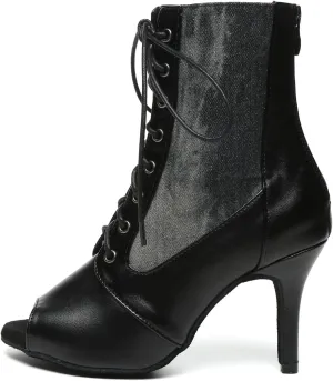 AOQUNFS Dancing Boots Women Latin Ballroom Ankle Dance Shoes,L634