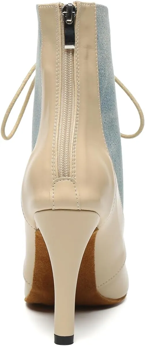 AOQUNFS Dancing Boots Women Latin Ballroom Ankle Dance Shoes,L634