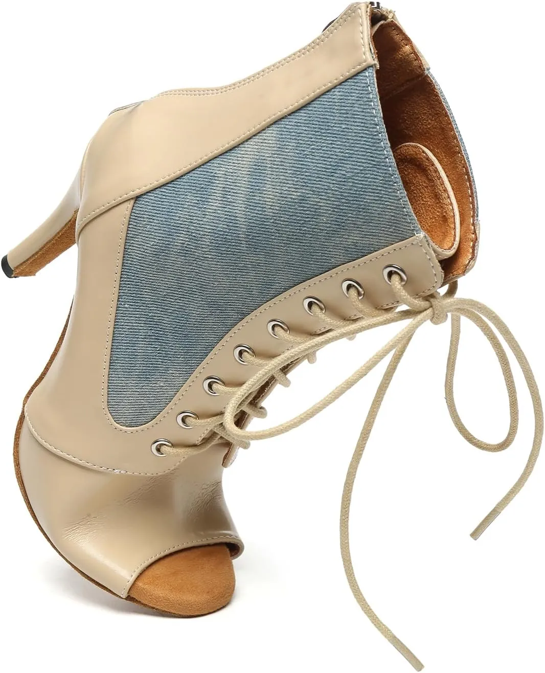AOQUNFS Dancing Boots Women Latin Ballroom Ankle Dance Shoes,L634