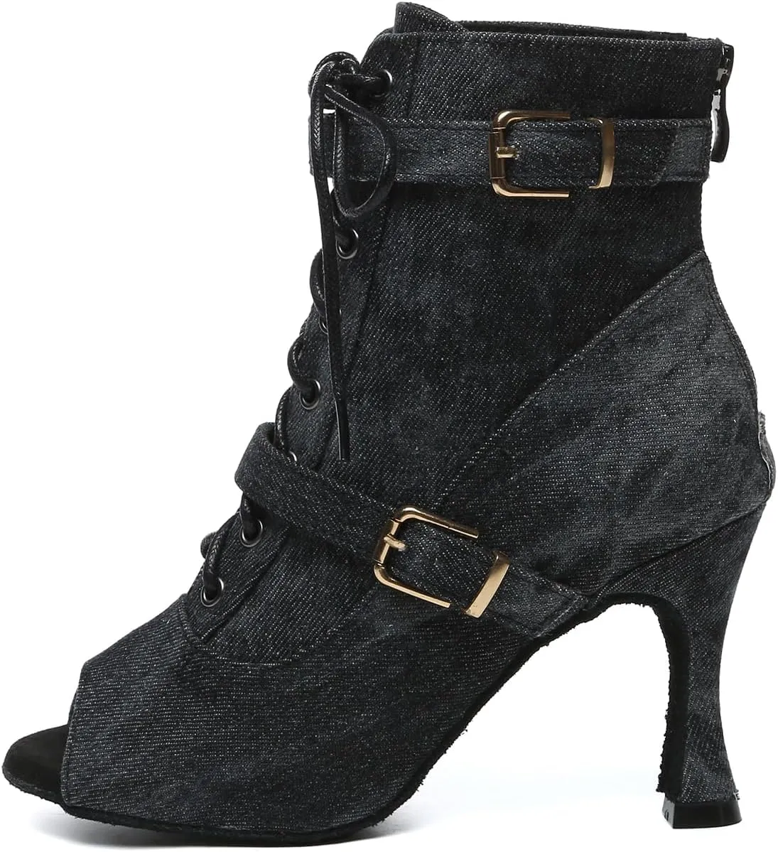 AOQUNFS Dancing Boots Women Latin Ballroom Ankle Dance Shoes,L636