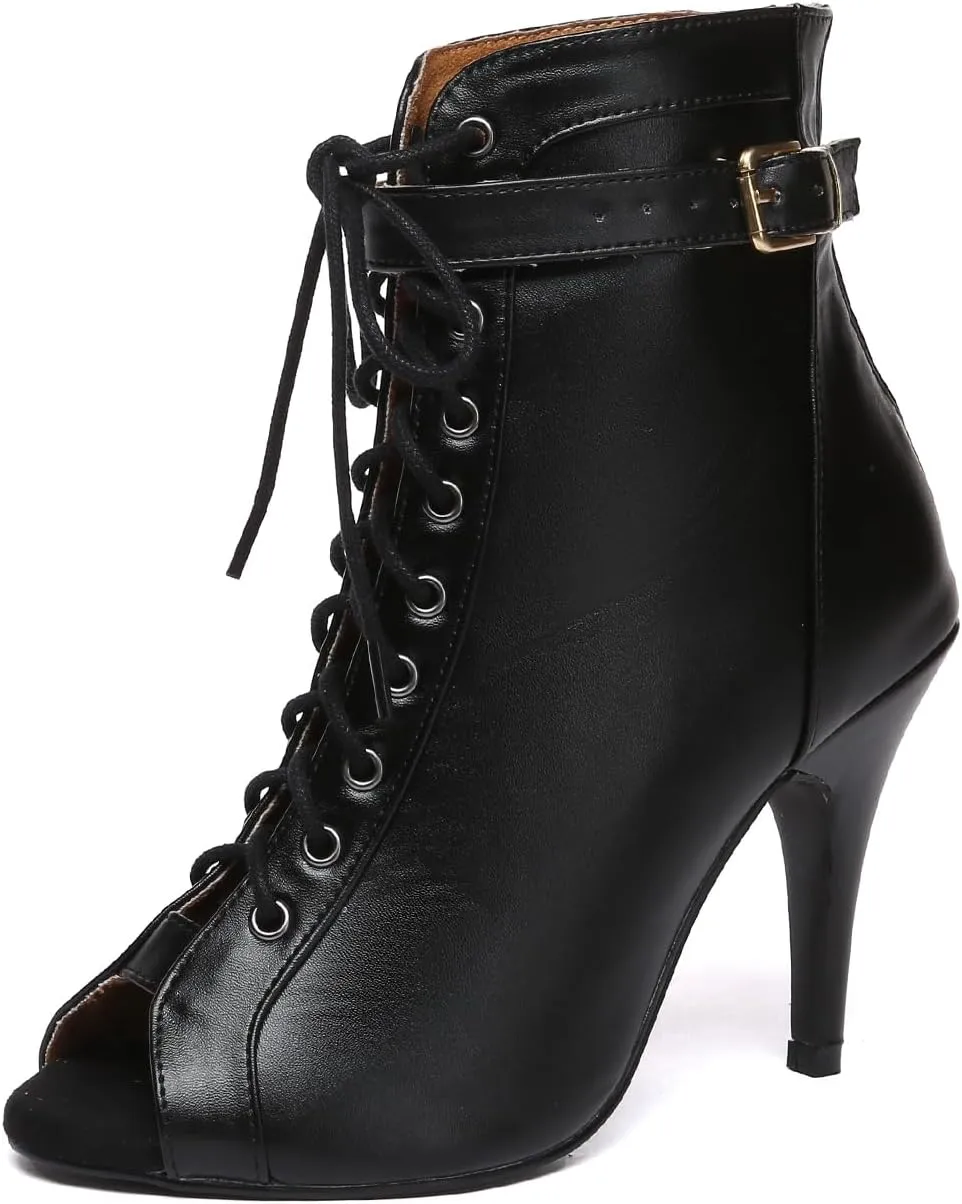 AOQUNFS Women Latin Dance Boots Ballroom Salsa Practice Performance Dance Heels