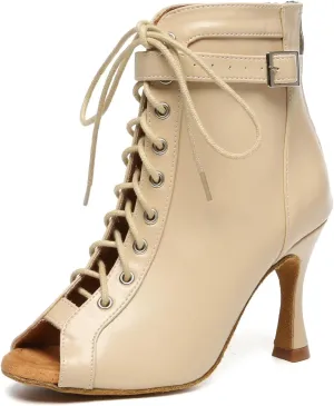 AOQUNFS Women Latin Dance Boots Ballroom Salsa Practice Performance Dance Heels