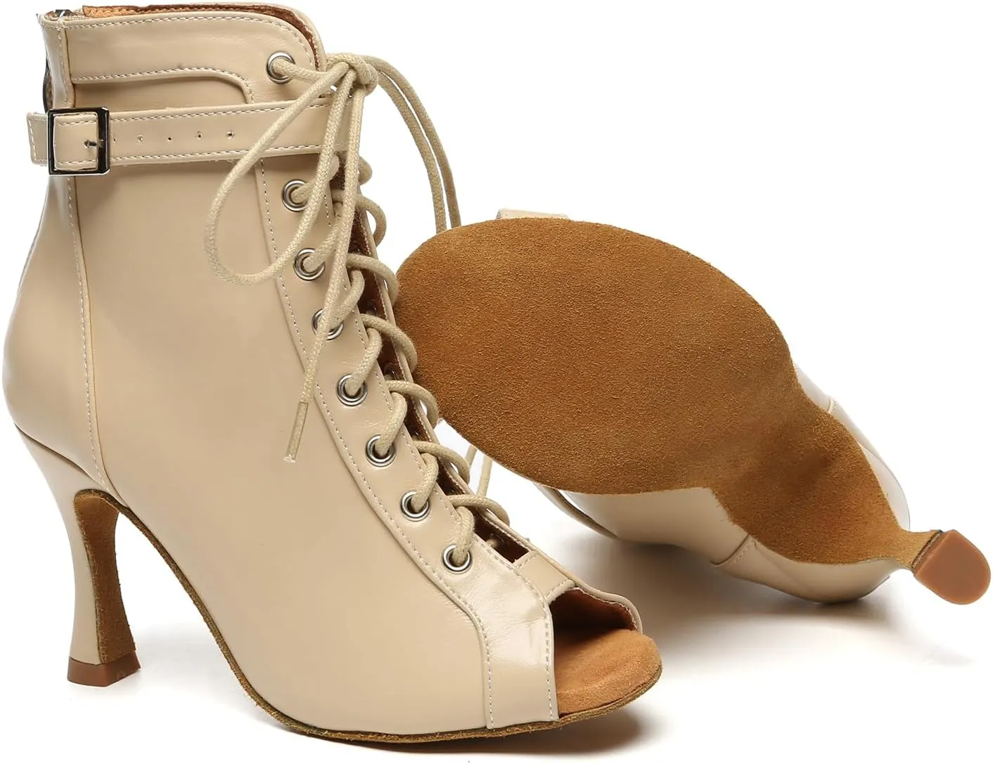 AOQUNFS Women Latin Dance Boots Ballroom Salsa Practice Performance Dance Heels
