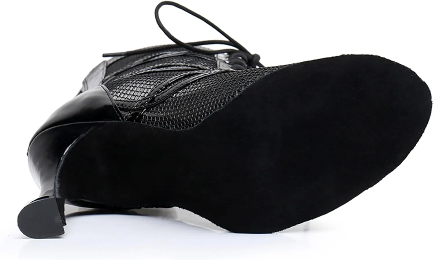 Ballroom Latin Shoes for Women Peep Toe Dancing Ankle Boots Lace-up Evening Sandals Booties X3228