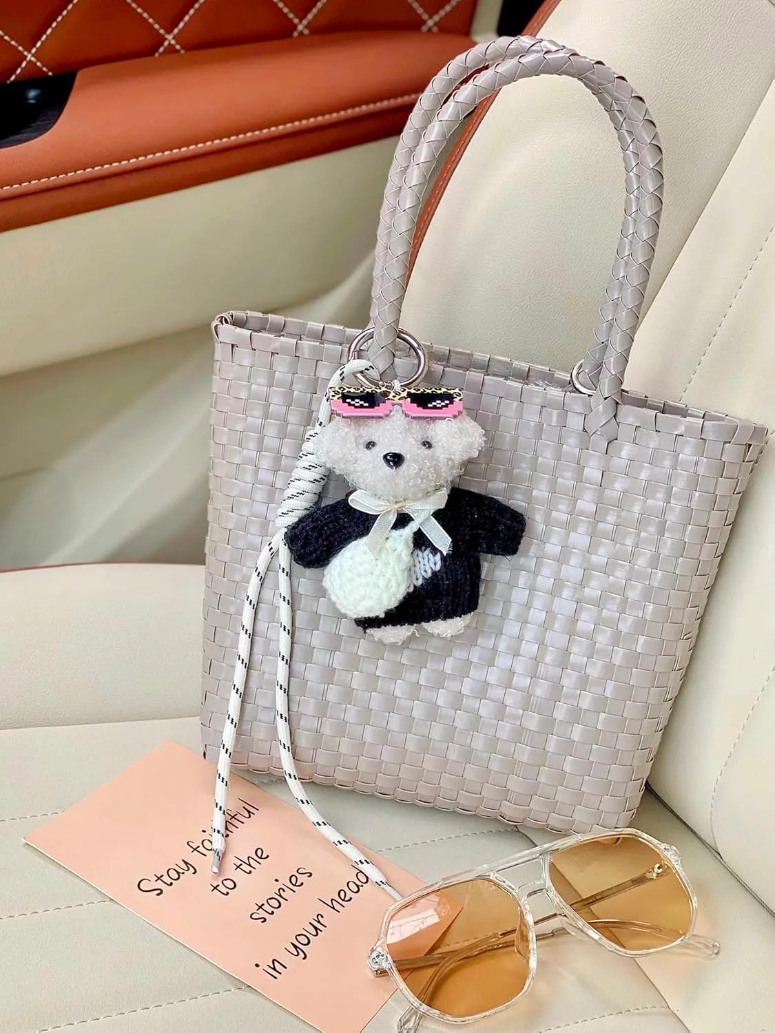 Bear Keychain Bag Charms Purse Charms Cute Keychains for Women Handbags, Backpacks, Wallet