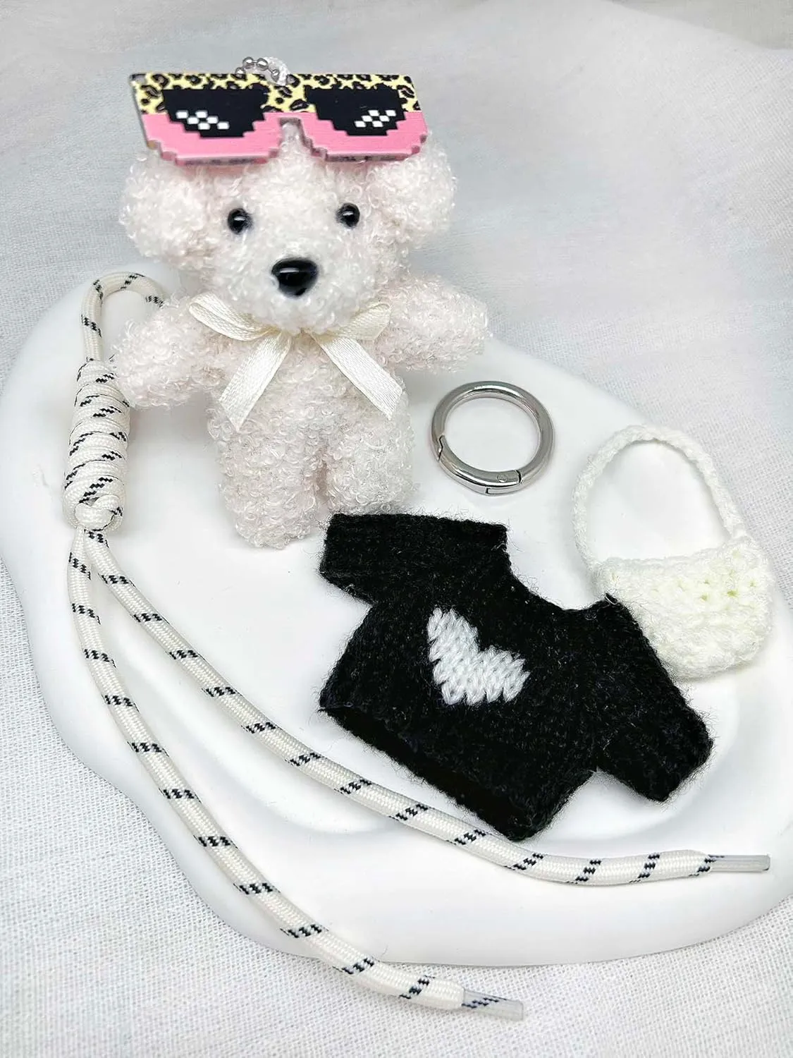 Bear Keychain Bag Charms Purse Charms Cute Keychains for Women Handbags, Backpacks, Wallet