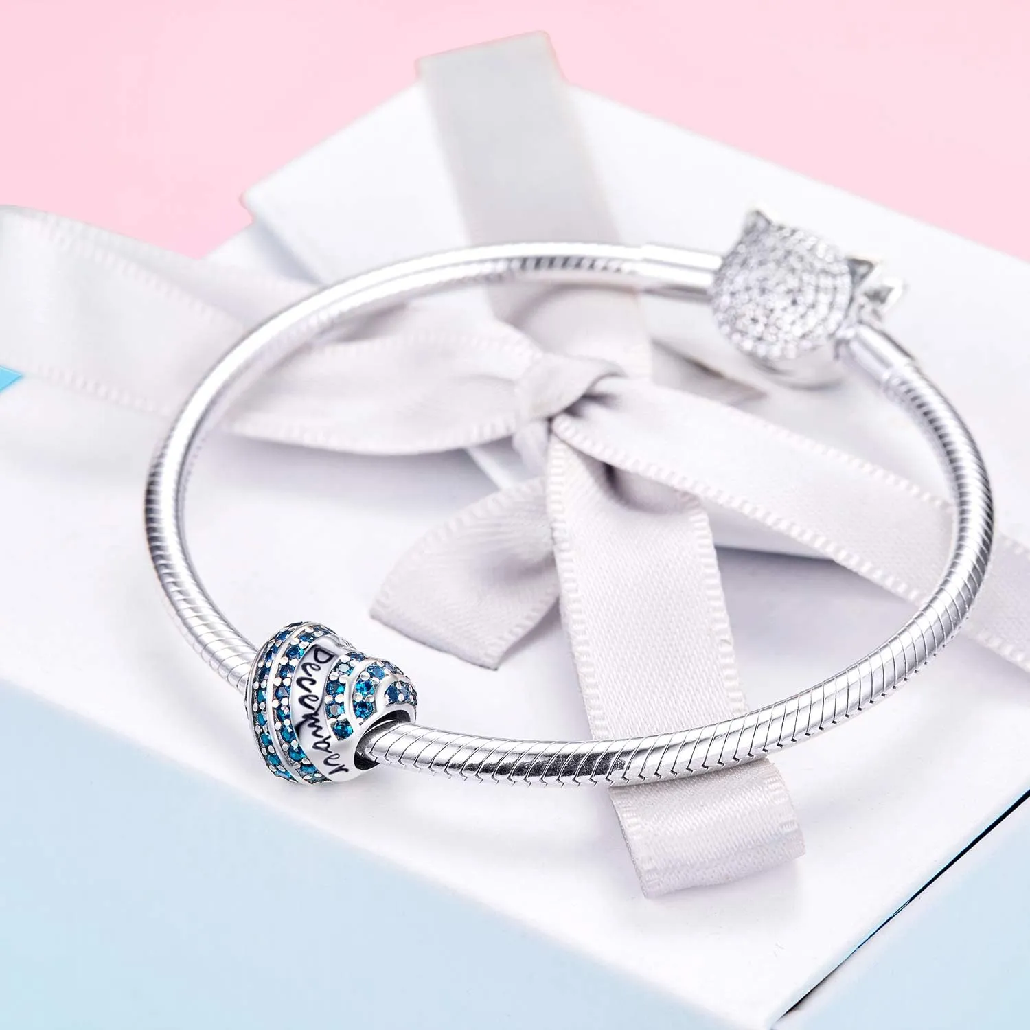 Birthstone Charm Fit for Pandora Charms Bracelet Sterling Silver Bead Birthday Charms 13