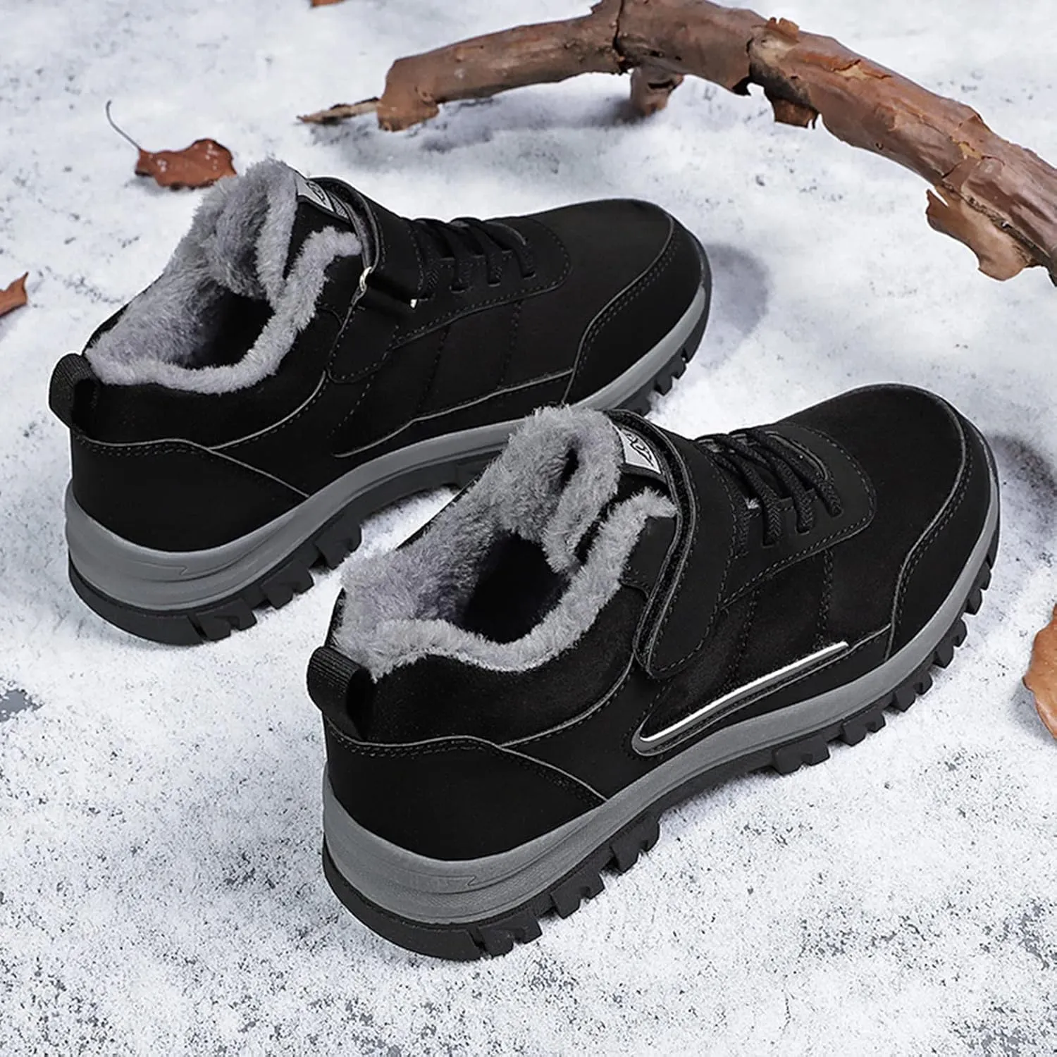 Black Snow Boots for Women Knee High Women's Waterproof Boots Women's Winter Fur Lined Ankle Boots Waterproof Cute Snow Boots for Woman Botas Nieve Trabajo