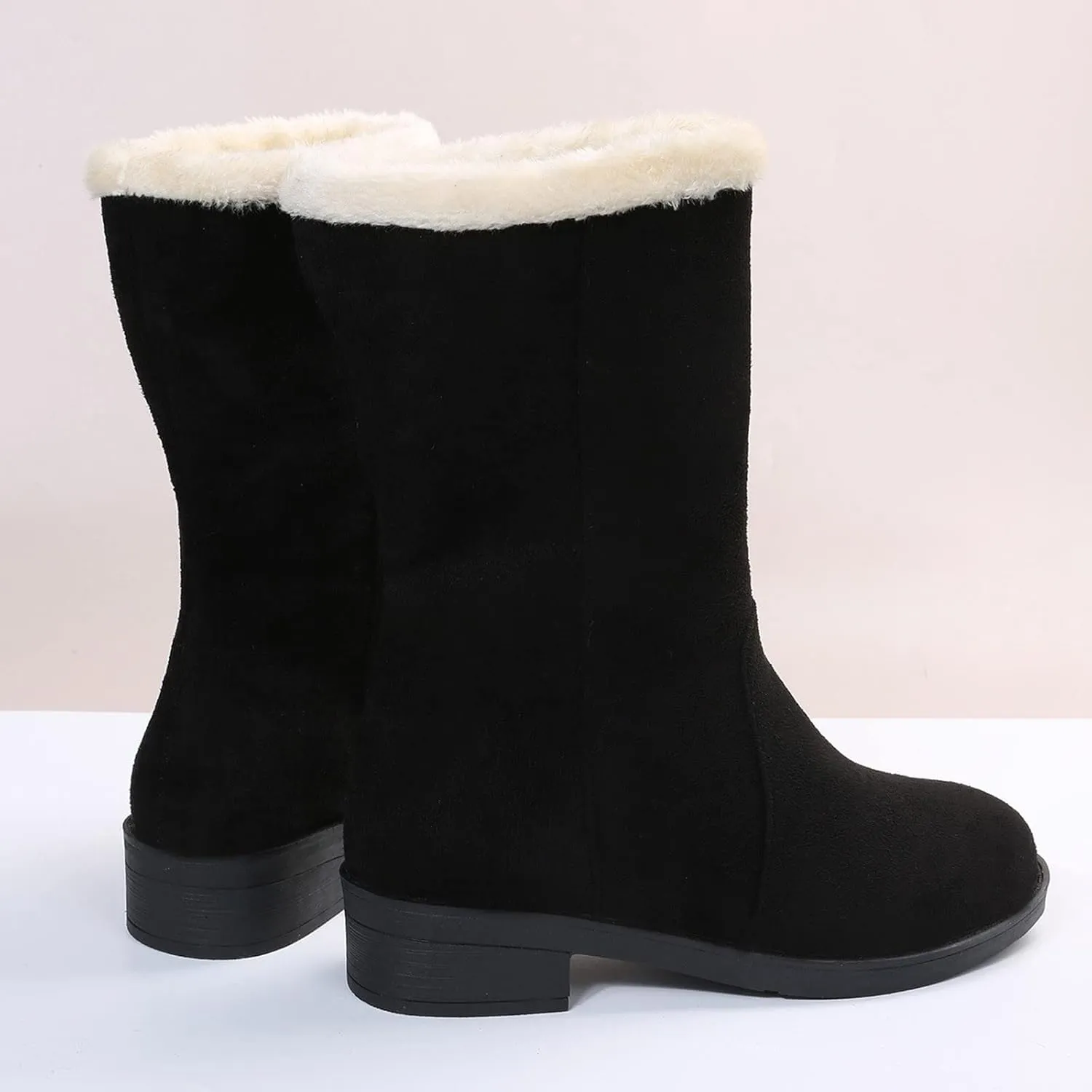 Black Winter Boots for Women Short Womens Winter Ankle Snow Boots Women Winter Booties Size 11 Womens Waterproof Hiking Boots Extra Wide Width Botas De Mujer Para La Nieve Que No Se Resbale