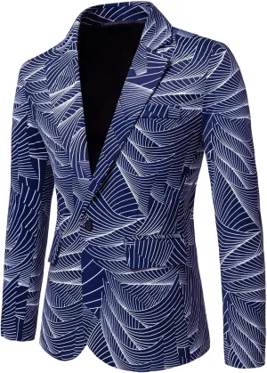 Blazers for Men Men's Luxury Casual Striped Suit Blouse Lapel Button Slim Fit Stylish Jacket Shirt Party formal