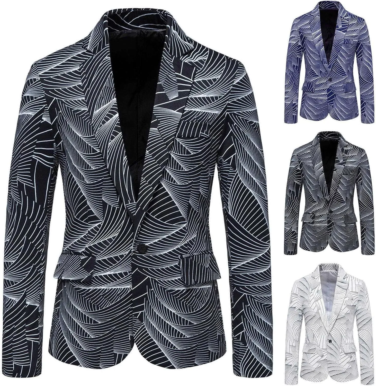 Blazers for Men Men's Luxury Casual Striped Suit Blouse Lapel Button Slim Fit Stylish Jacket Shirt Party formal
