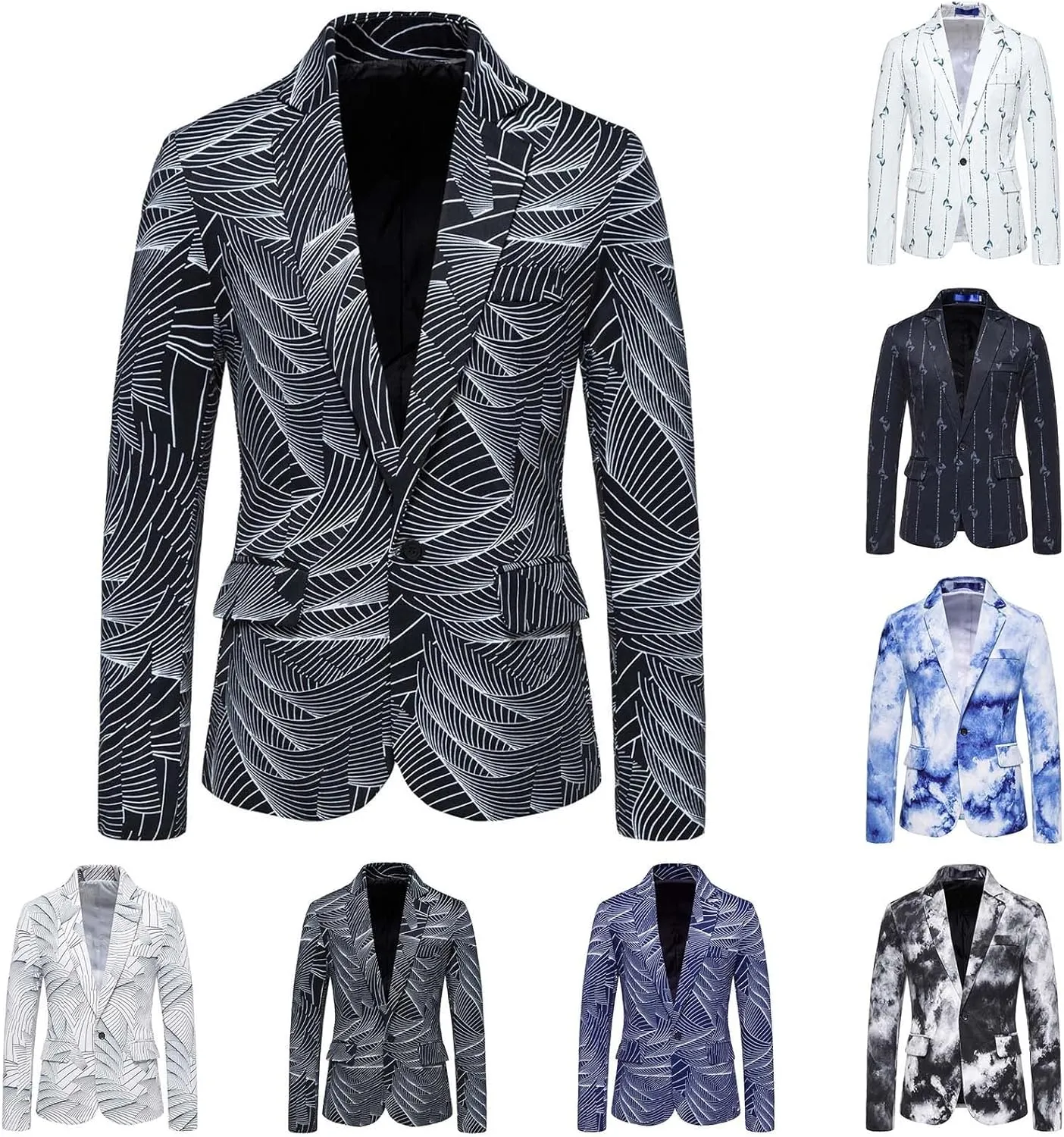 Blazers for Men Men's Luxury Casual Striped Suit Blouse Lapel Button Slim Fit Stylish Jacket Shirt Party formal