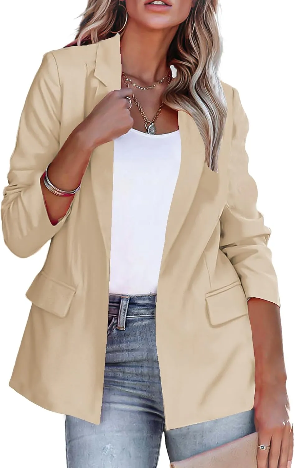 Blazers for Women Business Casual Office Work Suit Jackets Long Sleeve Lapel Blazers Trendy Open Front Jackets