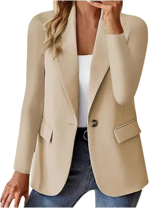 Blazers For Women Trendy Dressy Suit Jackets, Winter Bussiness Comfy Suit Clothes 2024,Button Open Front Suit Tops