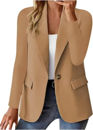 Blazers For Women Trendy Dressy Suit Jackets, Winter Bussiness Comfy Suit Clothes 2024,Button Open Front Suit Tops