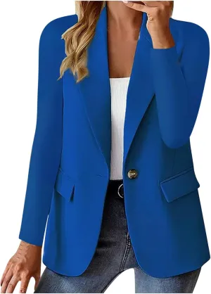 Blazers For Women Trendy Dressy Suit Jackets, Winter Bussiness Comfy Suit Clothes 2024,Button Open Front Suit Tops