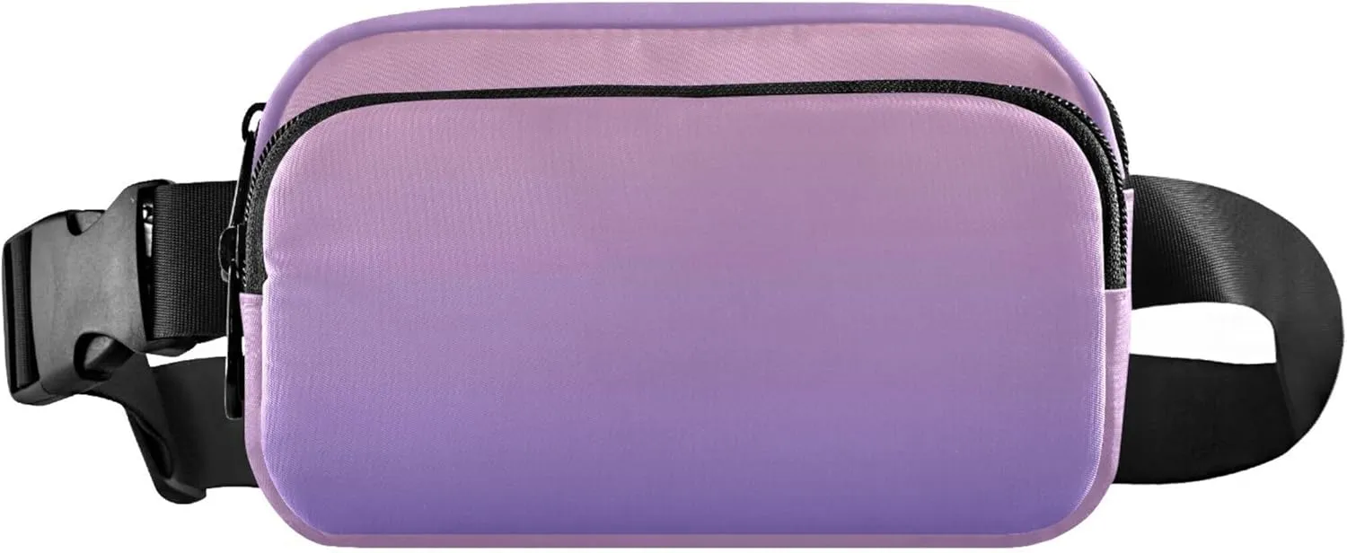 Blush Pink Slate Blue Gradient Waterproof Women Fanny Packs Belt Bag Hip Pouch Designer Waist Pouches for Men