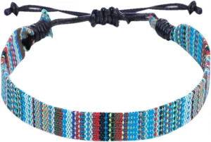 Boho Style Bracelets for Women,Colorful Woven Rope Bohemia Bracelet Handmade Adjustable Beach Bracelet Simple Friendship Gift