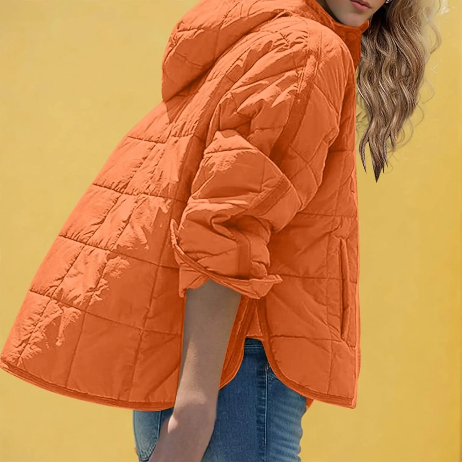 Borniu Women's Quilted Pullover Puffer Jacket Packable Hooded Oversize Winter Coat Tops Lightweight Down Jacket Outerwear