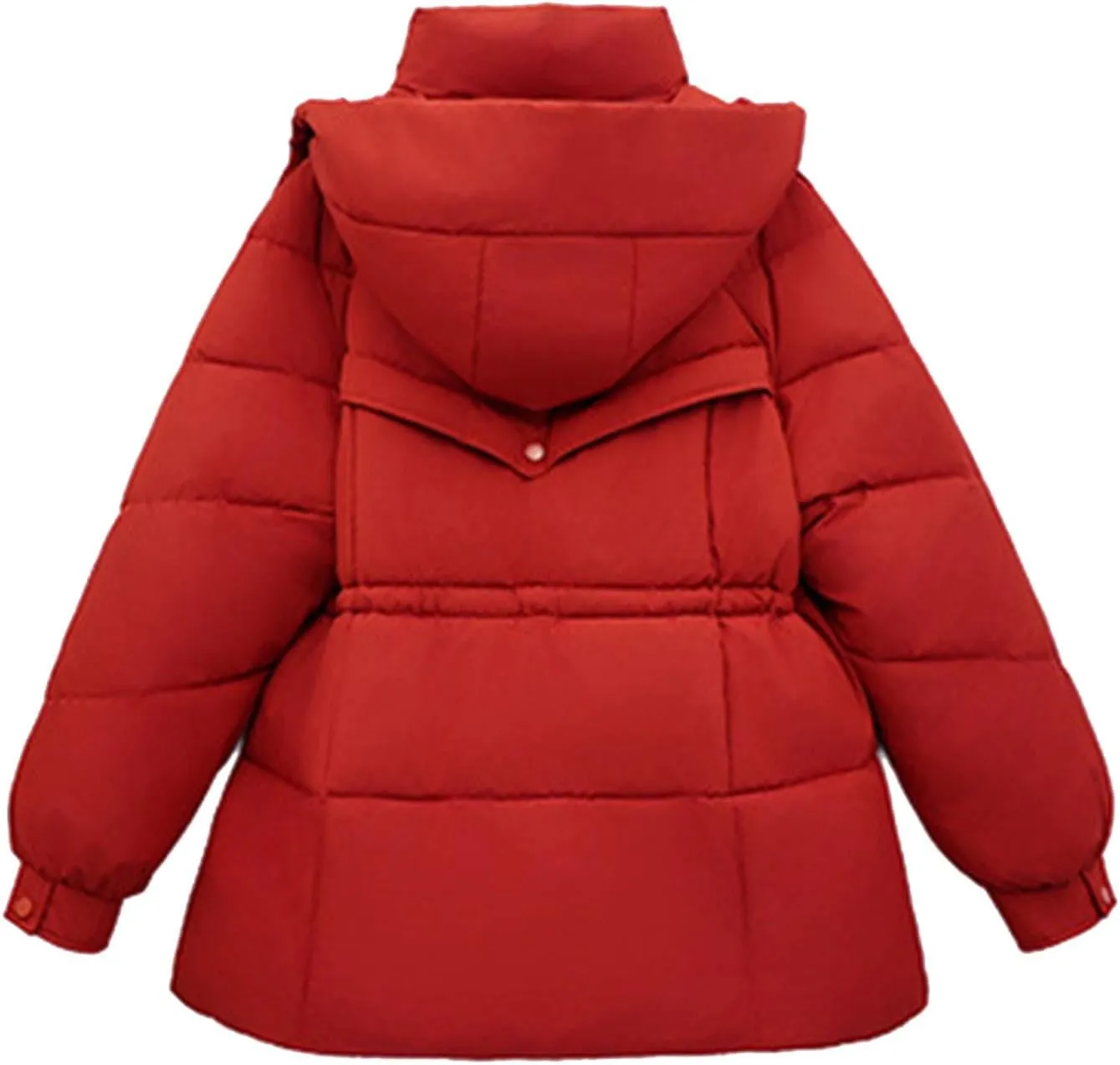 Borniu Women's Warm Thickened Parka Coat Winter Puffer Jacket Hooded Mid-Length Down Puffer Coats with Pockets