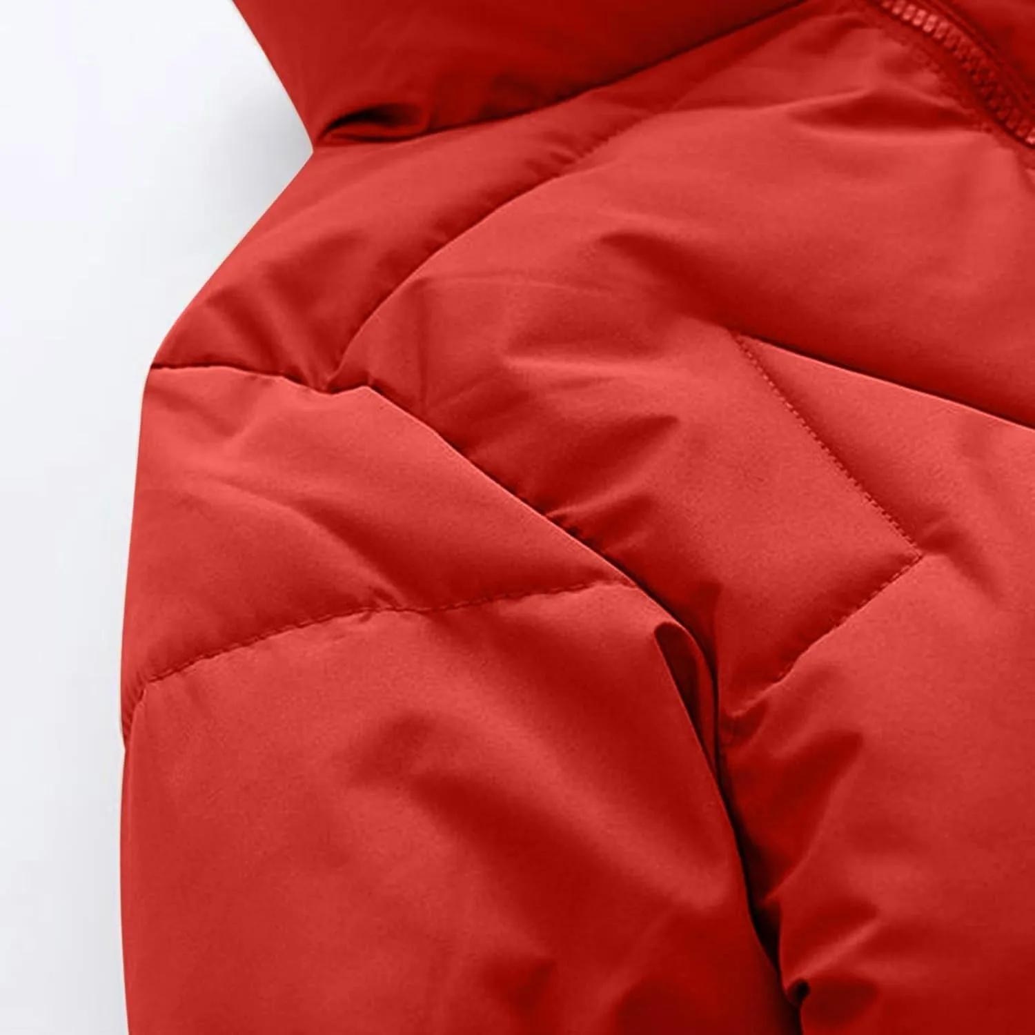 Borniu Women's Winter Puffer Jacket Long Sleeve Zip Up Quilted Baggy Warm Short Down Coats with Pockets 2024 Trendy Outerwear