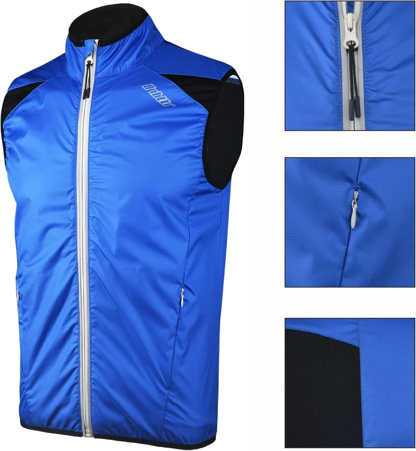 bpbtti Men's Cycling Running Vest Sleeveless Windbreakers With Two side Pockets(2.0) - Windproof, Breathable and Reflective
