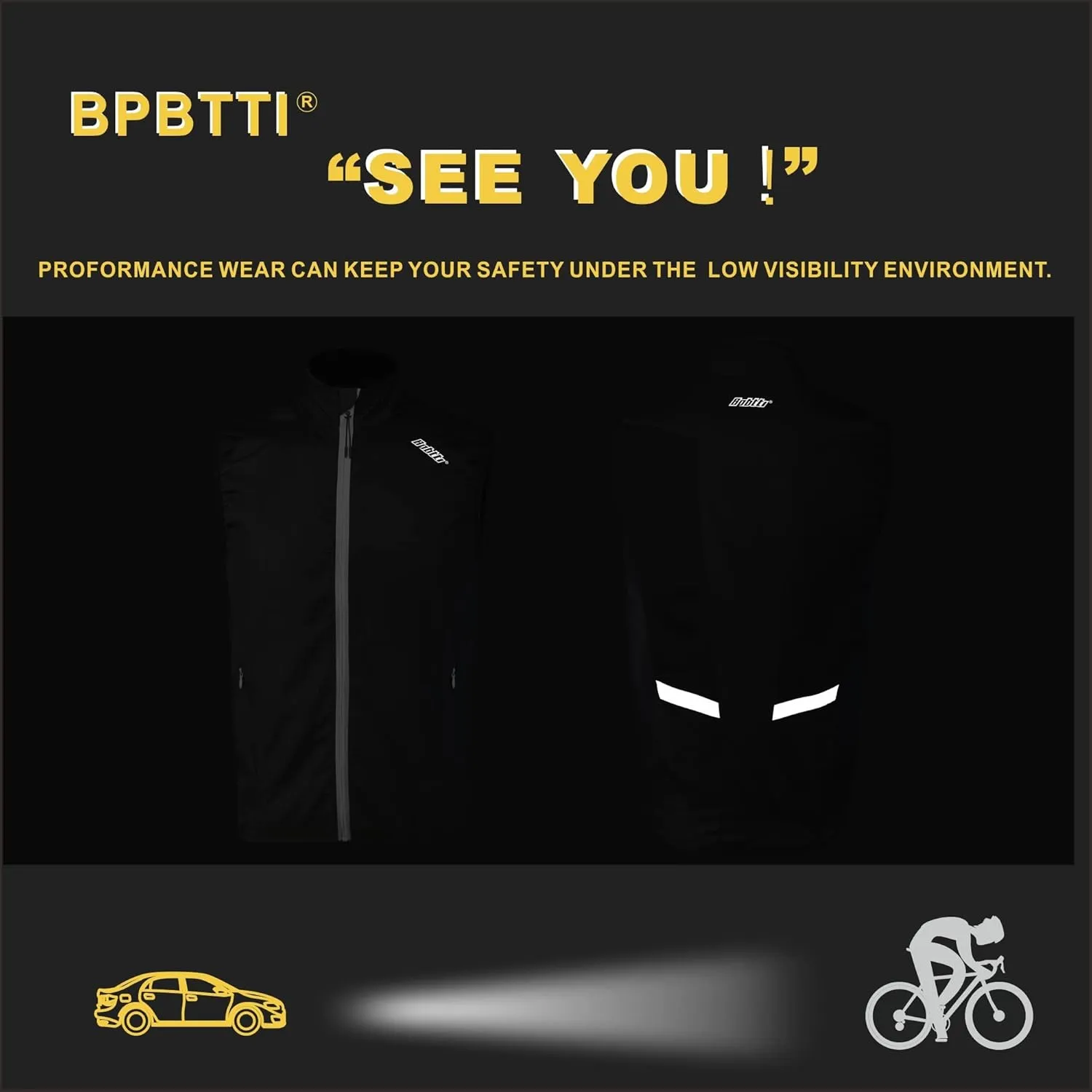 bpbtti Men's Cycling Running Vest Sleeveless Windbreakers With Two side Pockets(2.0) - Windproof, Breathable and Reflective