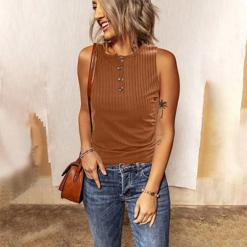 Button-Up Slim Tank Top
