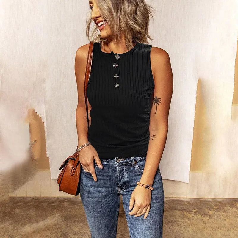 Button-Up Slim Tank Top