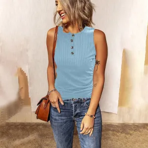 Button-Up Slim Tank Top