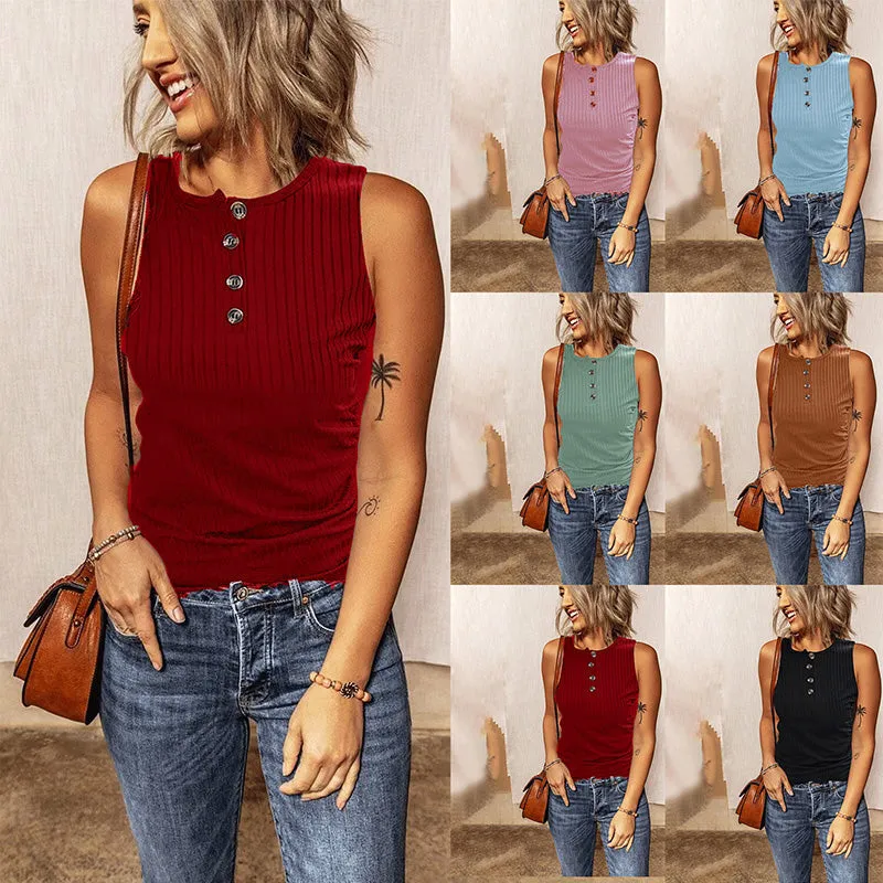 Button-Up Slim Tank Top