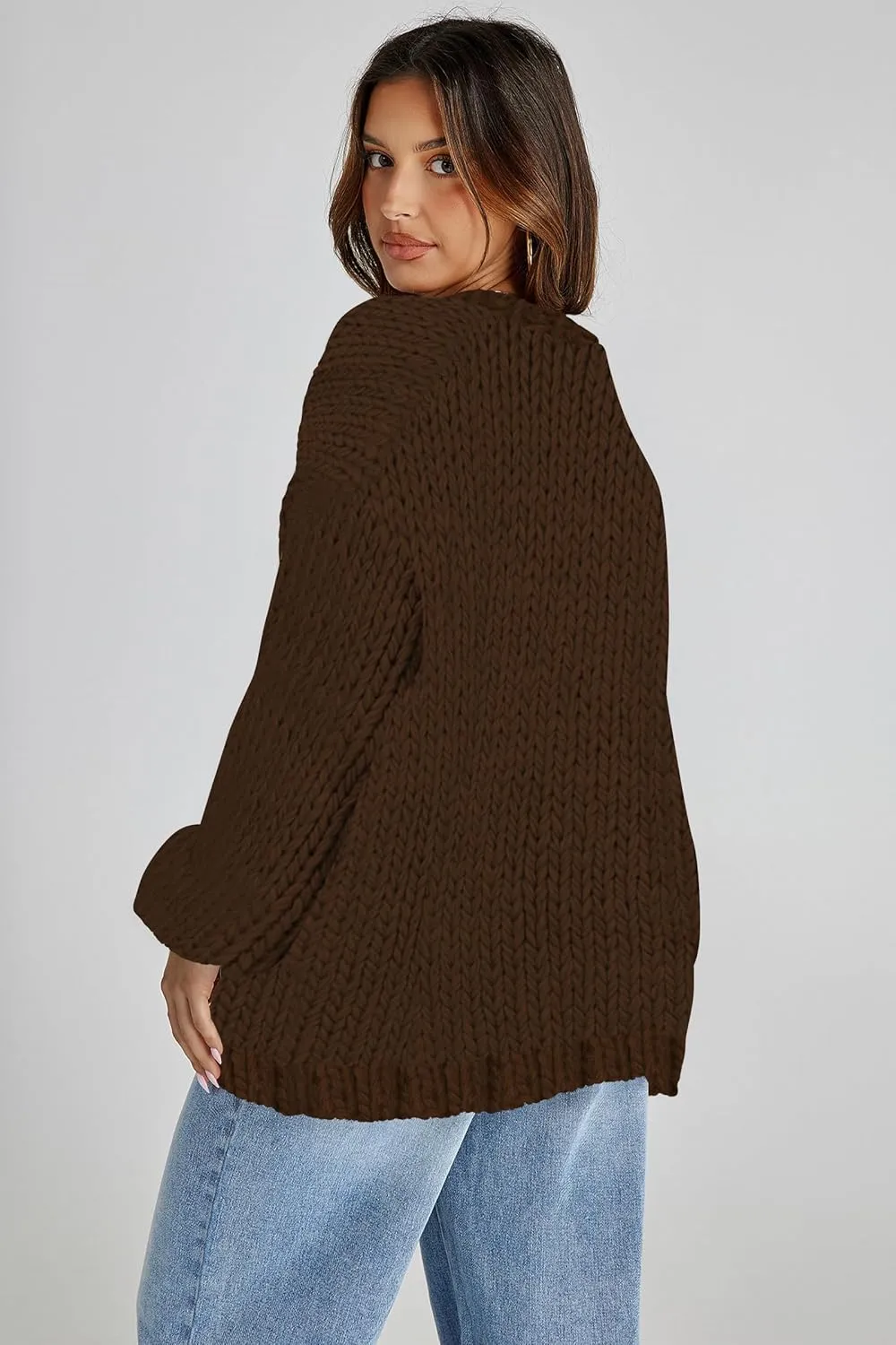 Cakulo Womens Chunky Cardigan Sweaters Trendy 2024 Oversized Winter Knit Sweater Coats Open Front Cardigans