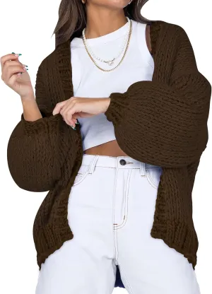 Cakulo Womens Chunky Cardigan Sweaters Trendy 2024 Oversized Winter Knit Sweater Coats Open Front Cardigans