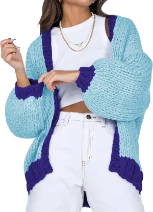 Cakulo Womens Chunky Cardigan Sweaters Trendy 2024 Oversized Winter Knit Sweater Coats Open Front Cardigans